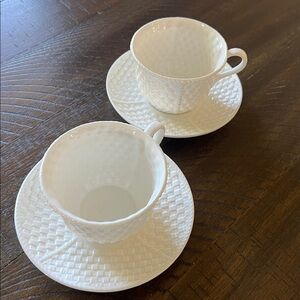 100% Authentic Tiffany&Co Vintage Weave Teacup and Saucer - 2 sets